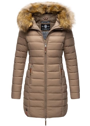 MARIKOO Damen Winter Übergangs Jacke Winterjacke Stepp Mantel gesteppt B647 [B647-Rosen-Taupe-Gr.5XL] von MARIKOO