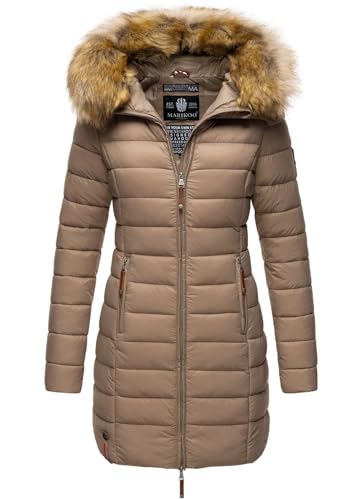 MARIKOO Damen Winter Übergangs Jacke Winterjacke Stepp Mantel gesteppt B647 [B647-Rosen-Taupe-Gr.XXL] von MARIKOO