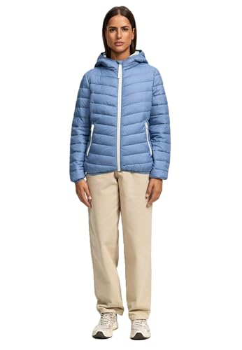 MARIKOO Damen Winterjacke (S-3XL) - Steppjacke, Integrierter Beutel mit Schlaufe, Kapuze (nicht abnehmbar), Warme Jacke Frauen - B994 (XXL, Pow-Blue) von MARIKOO