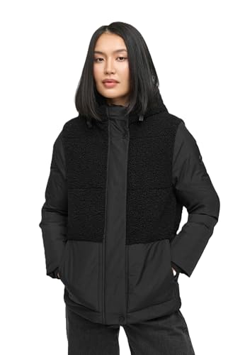 MARIKOO Damen Winterjacke (XS-3XL) - mit Teddyfleece und fester Kapuze - N095 - Schwarz Größe XXL - Gr.XXL von MARIKOO