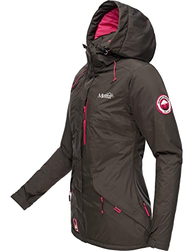 MARIKOO Damen Winterjacke Funktionsjacke Softshell-Jacke mit Abnehmbarer Kapuze Rabeaa Anthracite Gr. M von MARIKOO