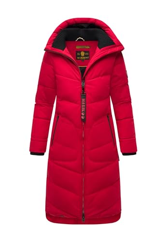 MARIKOO Damen Winterjacke Stepp Winter Jacke gesteppter Wintermantel warm lang Mantel B949 [B949-Benik-Deep-Red-Gr.XXL] von MARIKOO