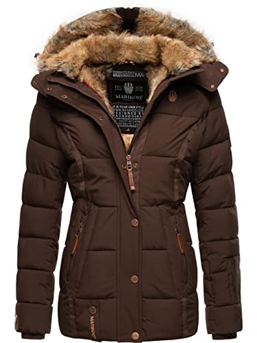 MARIKOO Damen Winterjacke warme Steppjacke mit Kunstfell Innenfutter Nekoo Dark Choco Gr. M MARIKOO Damen Winterjacke warme Steppjacke mit Kunstfell Innenfutter Nekoo Dark Choco Gr. M von MARIKOO