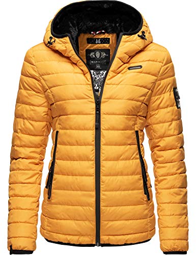 MARIKOO Damen Winterjacke Steppjacke Outdoorjacke mit Kapuze Jaylaa Yellow Gr. S von MARIKOO