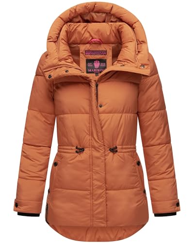 MARIKOO Damen Winterjacke Steppjacke warm mit Kapuze Akumaa Rusty Cinnamon Gr. L von MARIKOO