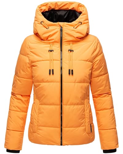 MARIKOO Damen Winterjacke Steppjacke warm mit Kapuze Shimoaa XVI Apricot Sorbet Gr. M von MARIKOO