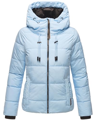 MARIKOO Damen Winterjacke Steppjacke warm mit Kapuze Shimoaa XVI Baby Blue Gr. L von MARIKOO