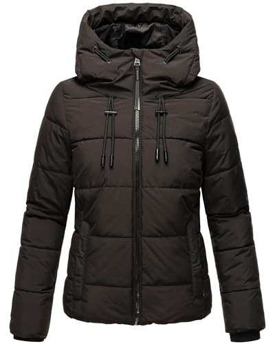 MARIKOO Damen Winterjacke Steppjacke warm mit Kapuze Shimoaa XVI Black Gr. S von MARIKOO