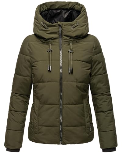 MARIKOO Damen Winterjacke Steppjacke warm mit Kapuze Shimoaa XVI Dark Olive Gr. XS MARIKOO Damen Winterjacke Steppjacke warm mit Kapuze Shimoaa XVI Dark Olive Gr. XS von MARIKOO