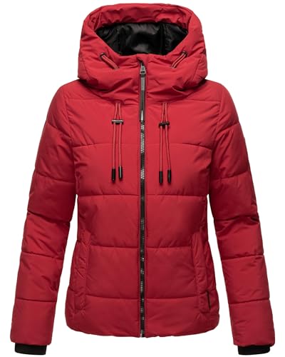 MARIKOO Damen Winterjacke Steppjacke warm mit Kapuze Shimoaa XVI Dark Red Gr. XXL von MARIKOO