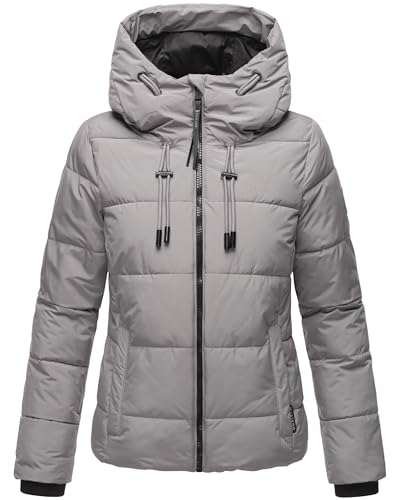 MARIKOO Damen Winterjacke Steppjacke warm mit Kapuze Shimoaa XVI Grey Gr. XL von MARIKOO