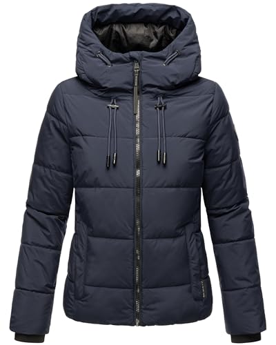 MARIKOO Damen Winterjacke Steppjacke warm mit Kapuze Shimoaa XVI Navy Gr. M von MARIKOO