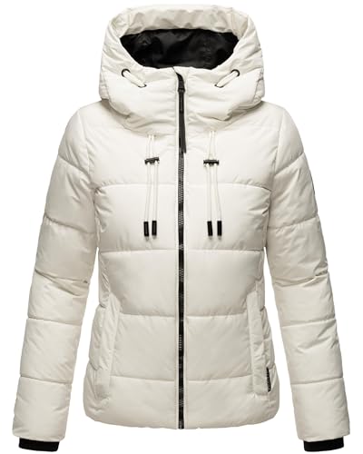 MARIKOO Damen Winterjacke Steppjacke warm mit Kapuze Shimoaa XVI Off White Gr. L von MARIKOO