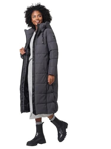 MARIKOO Damen Winterjacke Steppmantel lang gesteppter Mantel Winter Parka Jacke warm B985 [B985-Nadeshik-Anthrazit-Gr.L] von MARIKOO