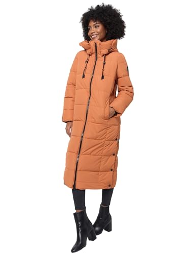 MARIKOO Damen Winterjacke Steppmantel lang gesteppter Mantel Winter Parka Jacke warm B985 [B985-Nadeshik-Cinnamon-Gr.S] von MARIKOO