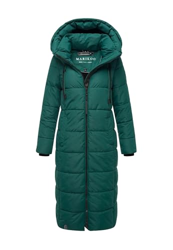 MARIKOO Damen Winterjacke Steppmantel lang gesteppter Mantel Winter Parka Jacke warm B985 [B985-Nadeshik-Evergreen-Gr.4XL] von MARIKOO