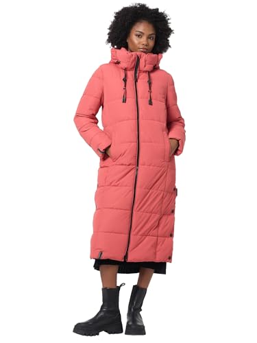 MARIKOO Damen Winterjacke Steppmantel lang gesteppter Mantel Winter Parka Jacke warm B985 [B985-Nadeshik-Taup-Grey-Gr.L] von MARIKOO