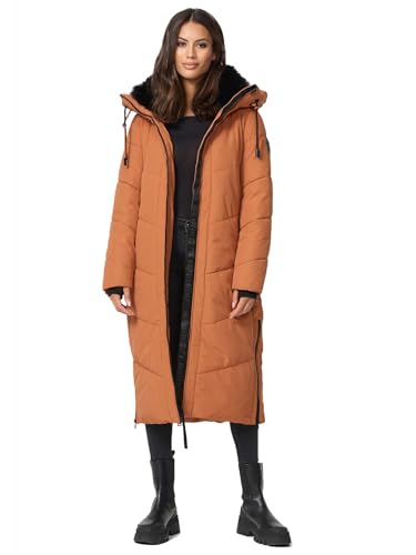 MARIKOO Damen Winterjacke Wintermantel Parka lange Winter Stepp Jacke B979 [B979-Nadar-Cinnamon-Gr.L] von MARIKOO