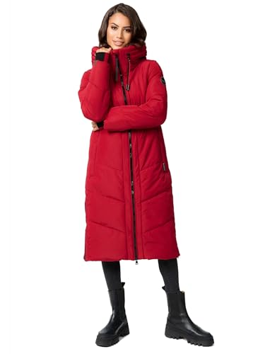 MARIKOO Damen Winterjacke Wintermantel Parka lange Winter Stepp Jacke B979 [B979-Nadar-Dark-Red-Gr.L] von MARIKOO