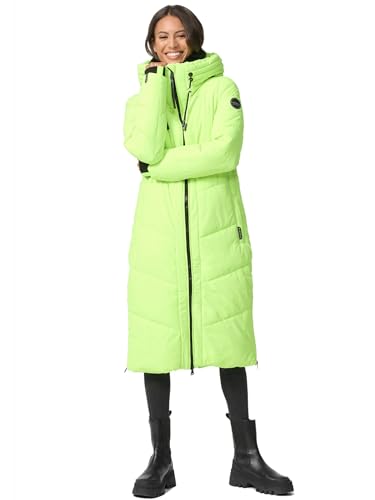 MARIKOO Damen Winterjacke Wintermantel Parka lange Winter Stepp Jacke B979 [B979-Nadar-Neon-Green-Gr.L] von MARIKOO