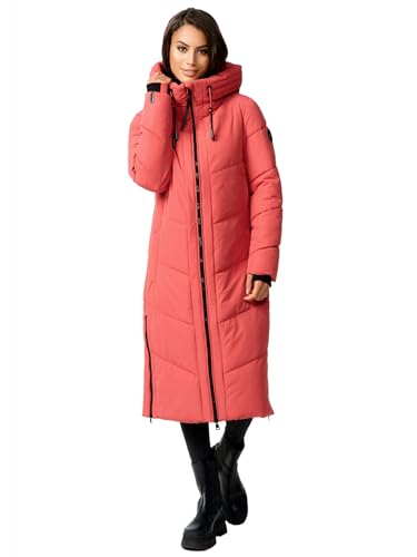 MARIKOO Damen Winterjacke Wintermantel Parka lange Winter Stepp Jacke B979 [B979-Nadar-Rouge-Gr.M] von MARIKOO