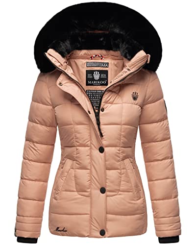 MARIKOO Damen Winterjacke gesteppt Stepp Jacke Winter B884 [B884-Qesr-Rosa-Gr.L] von MARIKOO