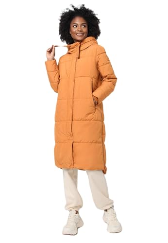 MARIKOO Damen Winterjacke lang Winter Stepp Jacke Mantel Steppjacke warm gefüttert B968 [B968-Soran-Cinnamoon-Gr.XS] von MARIKOO