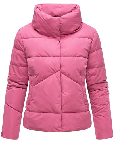 MARIKOO Damen Winterjacke warme Kurze Steppjacke mit hohem Kragen Jalliaa 16 Berry Rouge Gr. XL von MARIKOO