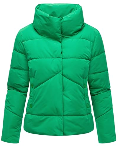 MARIKOO Damen Winterjacke warme Kurze Steppjacke mit hohem Kragen Jalliaa 16 Smaragd Green Gr. 3XL von MARIKOO