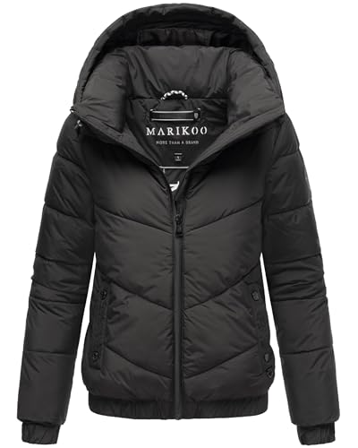 MARIKOO Damen Winterjacke warme Steppjacke aus recyceltem Material mit Kapuze Nayanaa XVI Black Gr. XXL MARIKOO Damen Winterjacke warme Steppjacke aus recyceltem Material mit Kapuze Nayanaa XVI Black Gr. XXL von MARIKOO