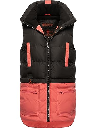 MARIKOO Damen Winterjacke warme Steppweste Kiraraa Black-Rouge Gr. S von MARIKOO
