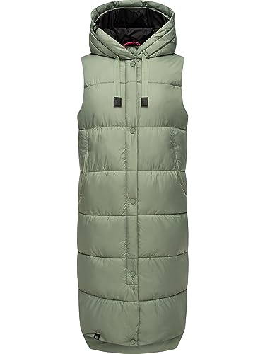 MARIKOO Damen Winterjacke warme Steppweste lang mit Kapuze Sayorii Smokey Mint Gr. L MARIKOO Damen Winterjacke warme Steppweste lang mit Kapuze Sayorii Smokey Mint Gr. L von MARIKOO