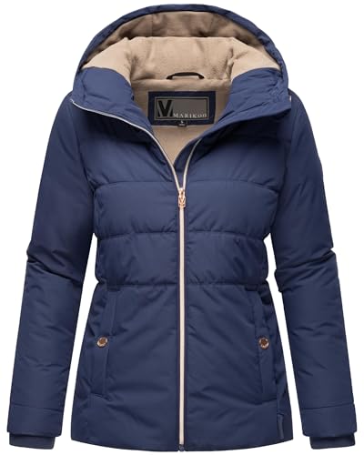 MARIKOO Damen Winterjacke warme Steppjacke mit Kapuze Alemee 16 Bright Navy Gr. S von MARIKOO