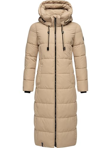 MARIKOO Damen Wintermantel warmer Steppmantel lang mit abnehmbarer Kapuze Nadeshikoo XVI Beige Gr. XL MARIKOO Damen Wintermantel warmer Steppmantel lang mit abnehmbarer Kapuze Nadeshikoo XVI Beige Gr. XL von MARIKOO