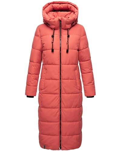 MARIKOO Damen Wintermantel warmer Steppmantel lang mit abnehmbarer Kapuze Nadeshikoo XVI Rouge Gr. XXL von MARIKOO