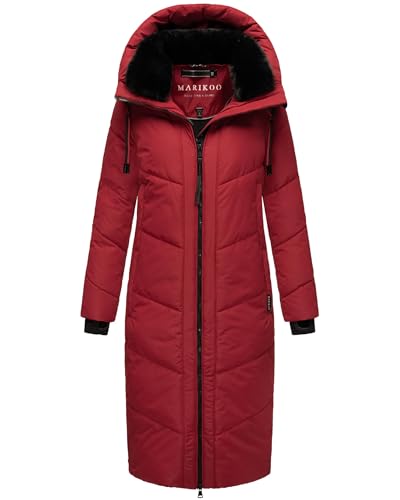 MARIKOO Damen Wintermantel Warmer Steppmantel lang mit Verstellbarer Kapuze und hohem Kragen Nadaree XVI Dark Red Gr. XL MARIKOO Damen Wintermantel Warmer Steppmantel lang mit Verstellbarer Kapuze und hohem Kragen Nadaree XVI Dark Red Gr. XL von MARIKOO