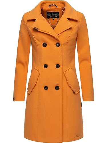 MARIKOO Damen Wintermantel Warmer Wollmantel lang Nanakoo Apricot Sorbet Gr. XL von MARIKOO