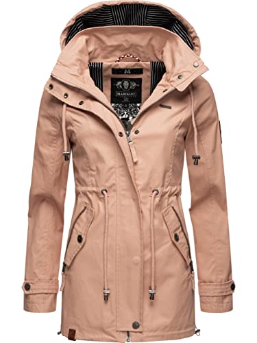 MARIKOO Damen leichte Übergangsjacke Baumwoll-Parka mit Kapuze Nyokoo Light Rose Gr. L von MARIKOO