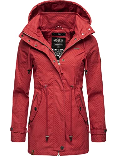 MARIKOO Damen leichte Übergangsjacke Baumwoll-Parka mit Kapuze Nyokoo Red w.P. Gr. S von MARIKOO