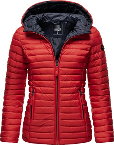 MARIKOO Damen leichte Übergangsjacke Steppjacke mit Kapuze Asraa Red Gr. L von MARIKOO