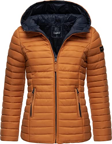 MARIKOO Damen leichte Übergangsjacke Steppjacke mit Kapuze Asraa Rusty Cinnamon Gr. XS von MARIKOO