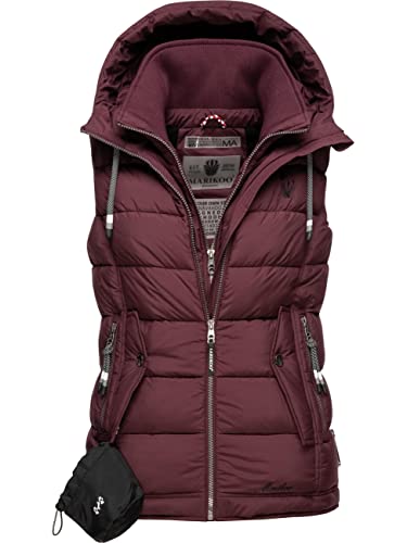 MARIKOO Damen leichte Übergangsweste Steppweste mit Kapuze Taisaa Wine Gr. XS MARIKOO Damen leichte Übergangsweste Steppweste mit Kapuze Taisaa Wine Gr. XS von MARIKOO