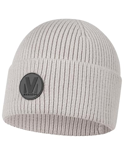MARIKOO Damen warme Winter Mütze Strickmütze Beanie Effelin 16 Light Grey Gr. M von MARIKOO