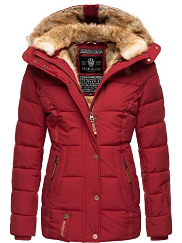 MARIKOO Damen warme Winter Steppjacke Nekoo Dark Red Gr. L von MARIKOO