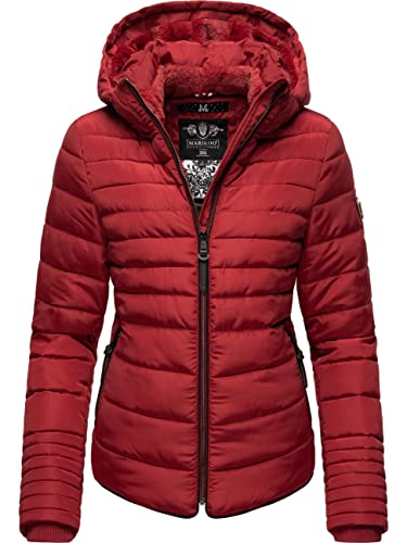 MARIKOO Damen warme Winter Steppjacke mit Kapuze Amber Blood Red Gr. XXL von MARIKOO