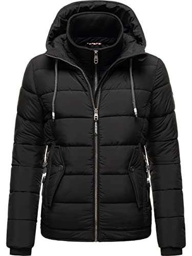 MARIKOO Damen warme Winter Steppjacke mit Kapuze Taisaa Prc Black Gr. 3XL von MARIKOO