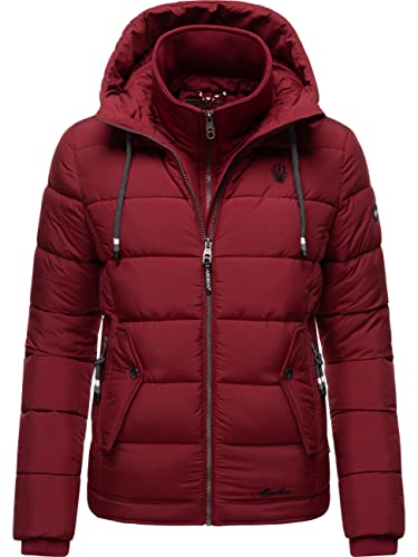 MARIKOO Damen warme Winter Steppjacke mit Kapuze Taisaa Prc Blood Red Gr. L von MARIKOO