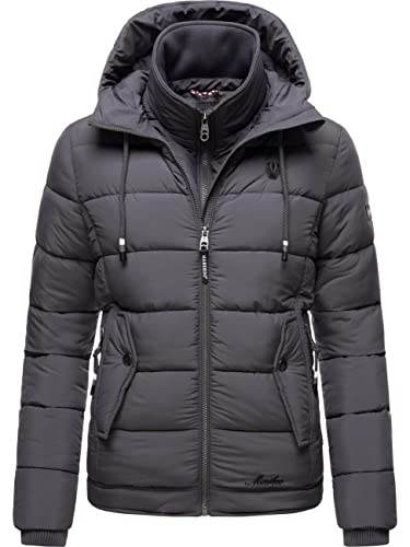 MARIKOO Damen warme Winter Steppjacke mit Kapuze Taisaa Prc Dark Grey Gr. XS MARIKOO Damen warme Winter Steppjacke mit Kapuze Taisaa Prc Dark Grey Gr. XS von MARIKOO