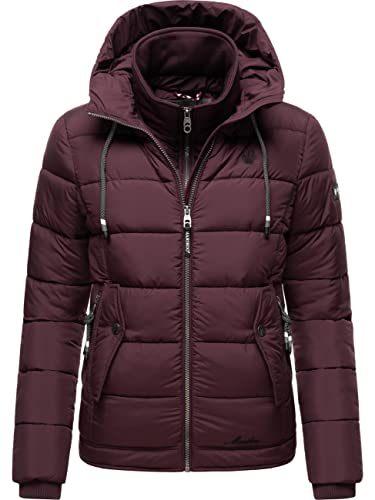 MARIKOO Damen warme Winter Steppjacke mit Kapuze Taisaa Prc Wine Gr. M von MARIKOO