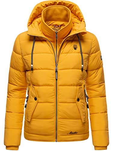 MARIKOO Damen warme Winter Steppjacke mit Kapuze Taisaa Prc Yellow Gr. M von MARIKOO